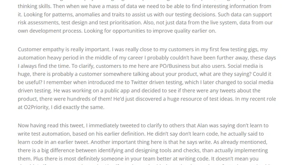 A Look At Test Automation and 'Test Automators' - Inspired From Alan Page's Tweets