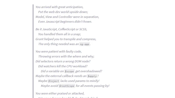 An Ode to AngularJS