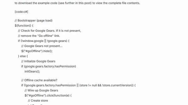 Creating an ASP.NET MVC application with Google Gears
