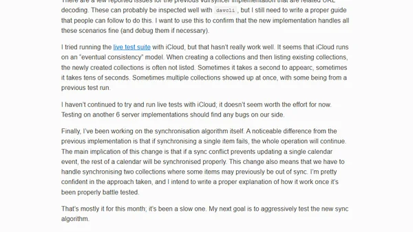 vdirsyncer status update, May 2023
