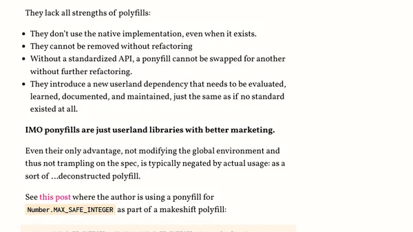 In defense of polyfills