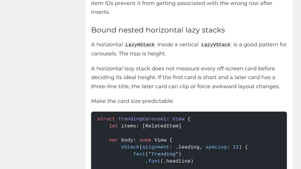 Fix SwiftUI Lazy Stack Jank Before You Switch To List