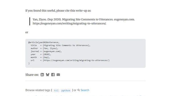 Migrating Site Comments to Utterances