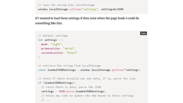 Web Storage API Part 1 - LocalStorage and SessionStorage