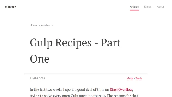 Gulp Recipes - Part One