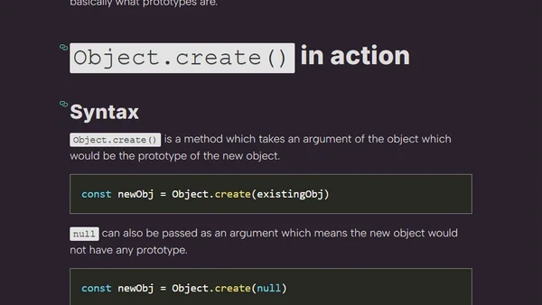 Object.create() in Javascript
