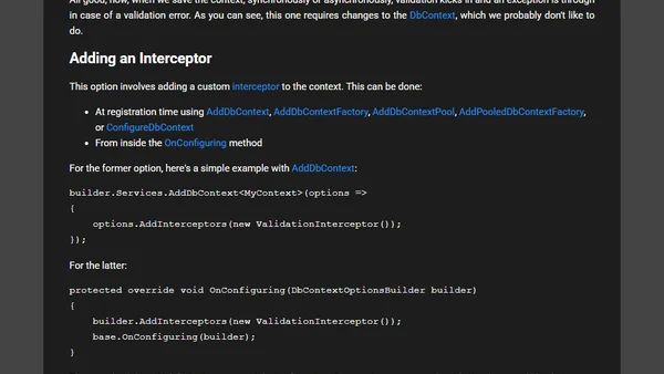 EF Core State Validation