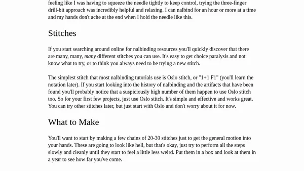 Learning Nalbinding