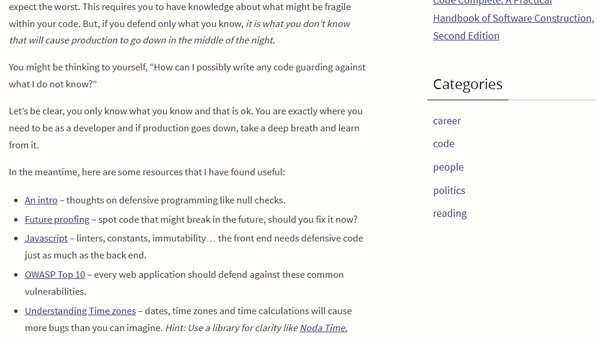 Defensive Code: What you don’t know will bite you