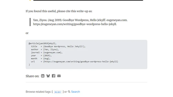Goodbye Wordpress, Hello Jekyll!
