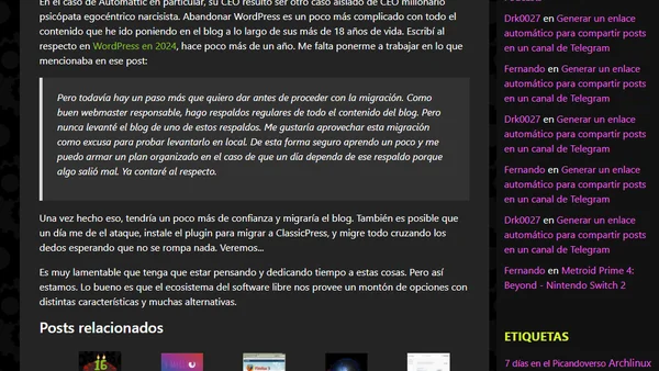 Objetivo: abandonar WordPress y Firefox