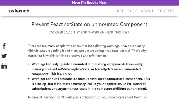 Prevent React setState on unmounted Component