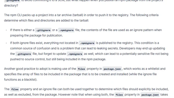 How to avoid leaking secrets to the npm registry