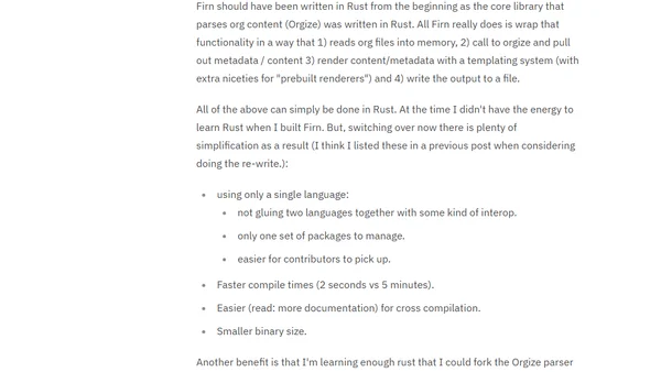 Re-writing Firn in rust - pt. 2