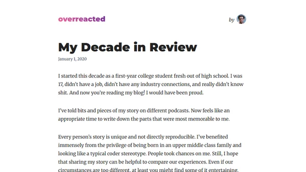 My Decade in Review