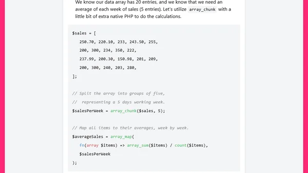 array_chunk in PHP