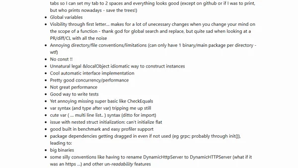 My thoughts about Go (the language, aka golang) - part 1