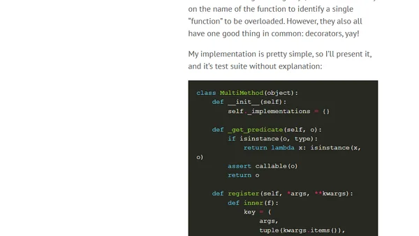 MultiMethods for Python