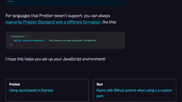 Prettier and Standard in VSCode
