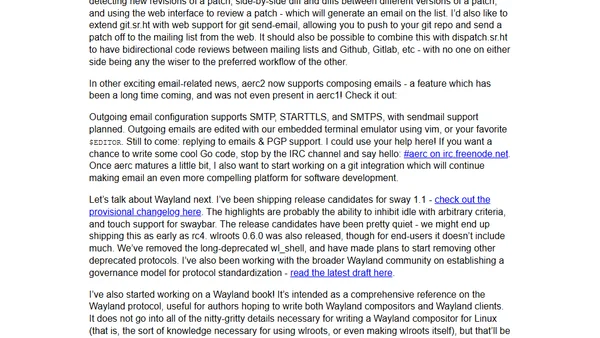Status update, May 2019