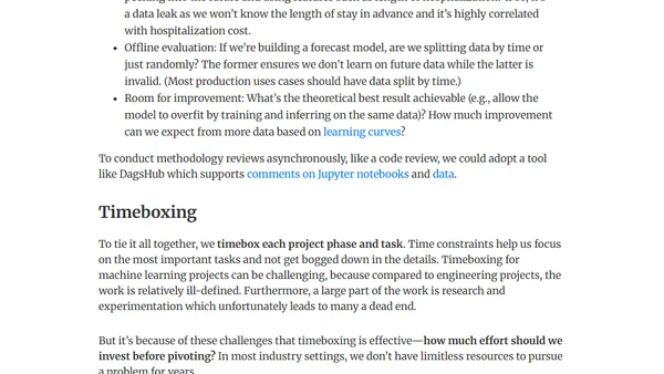 Mechanisms for Effective Machine Learning Projects