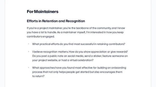 Open Source Engagement: What's Working Now?