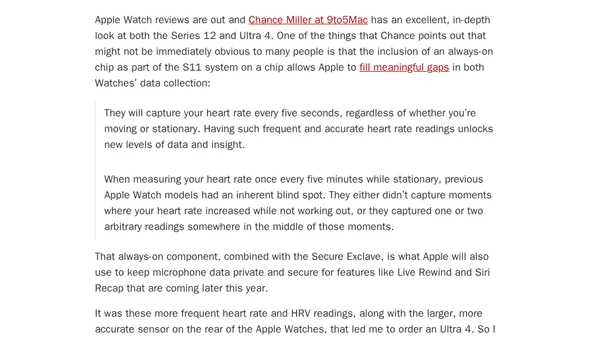 Chance Miller on the Apple Watch Series 12 and Ultra 4