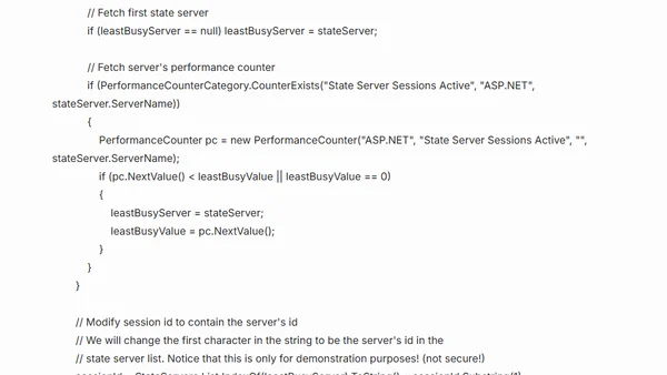 ASP.NET Session State Partitioning using State Server Load Balancing