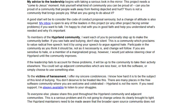 Hyprland is a toxic community