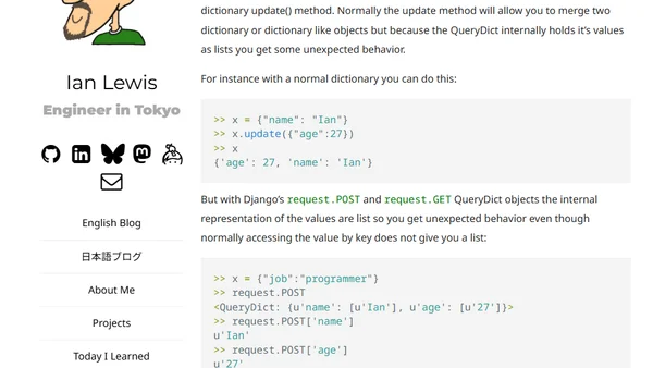 QueryDict and update()