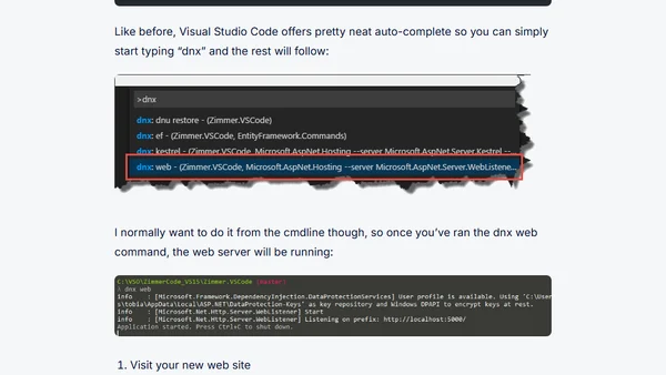 Creating an ASP.NET 5 site with Visual Studio Code - Part 2: Create your Visual Studio Code project using Yeoman