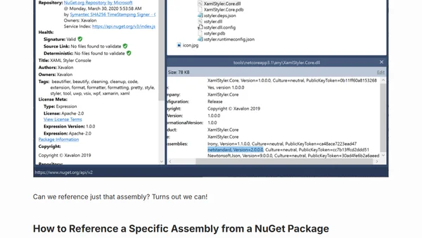 Referencing a Specific Assembly from a NuGet Package