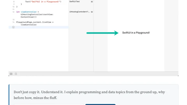 Using SwiftUI in a Playground