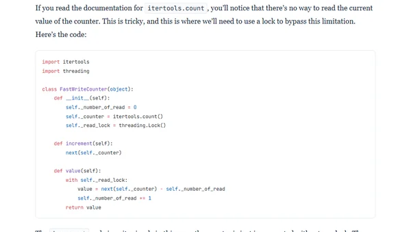 Atomic lock-free counters in Python