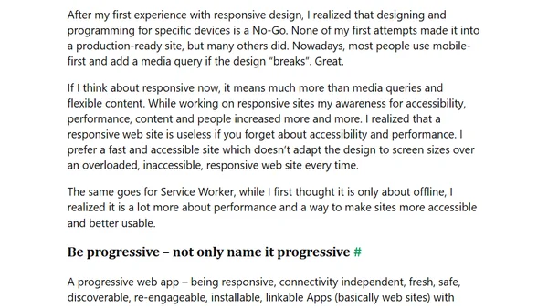 Progressive web apps – let’s not repeat the errors from the beginning of responsive web design