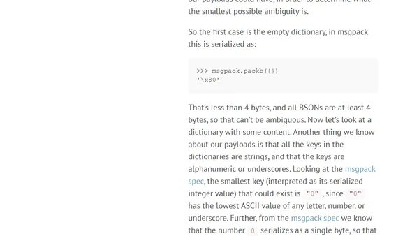 Disambiguating BSON and msgpack