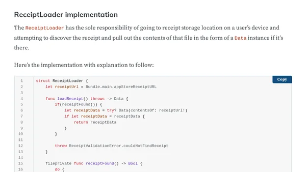 Loading a Receipt for Validation with Swift