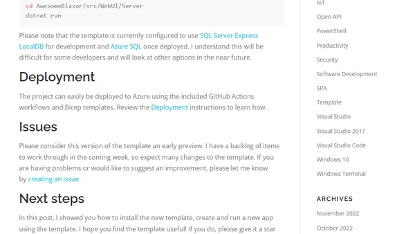 Clean Architecture Solution Template for Blazor WebAssembly
