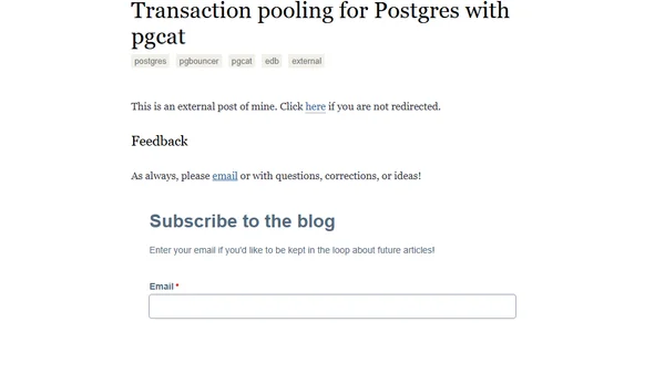 Transaction pooling for Postgres with pgcat