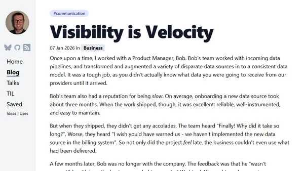 Visibility is Velocity