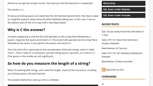 SQL: Do you really know how LEN works in T-SQL?