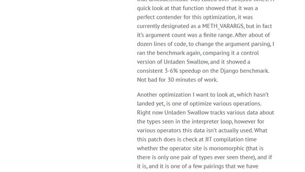 Another Pair of Unladen Swallow Optimizations