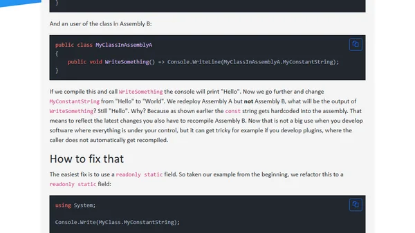 Is public const bad?