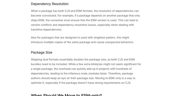 Move on to ESM-only