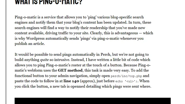 Pingomatic For Perch