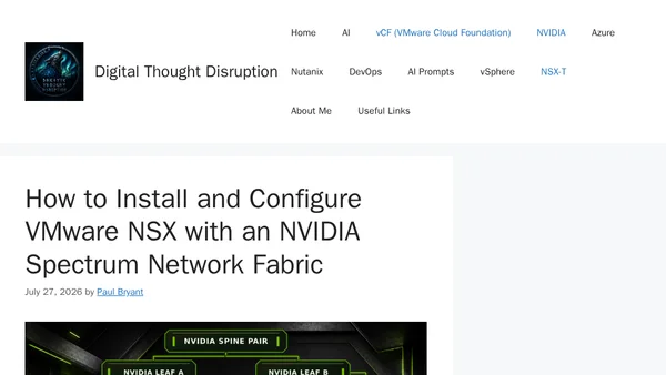 How to Install and Configure VMware NSX with an NVIDIA Spectrum Network Fabric