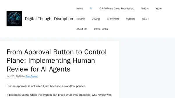 From Approval Button to Control Plane: Implementing Human Review for AI Agents