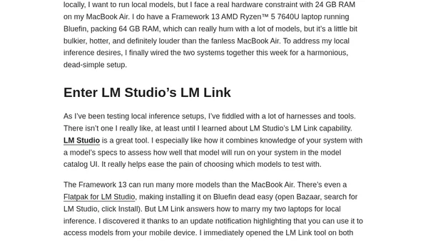 How I'm Solving Local Inference