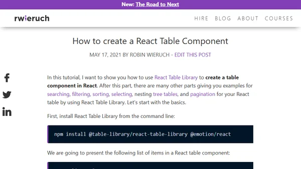How to create a React Table Component
