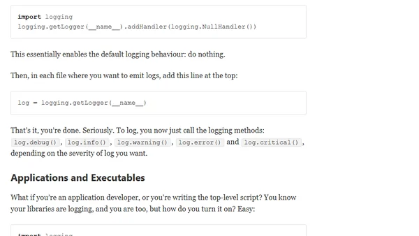 A Brief Digression About Logging